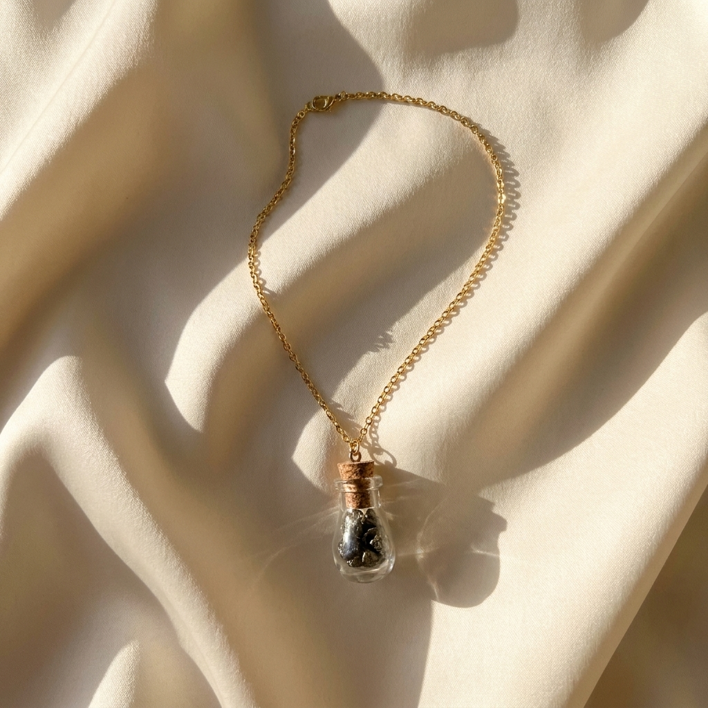 Āgāya Rasam gold — flat lay on cream silk