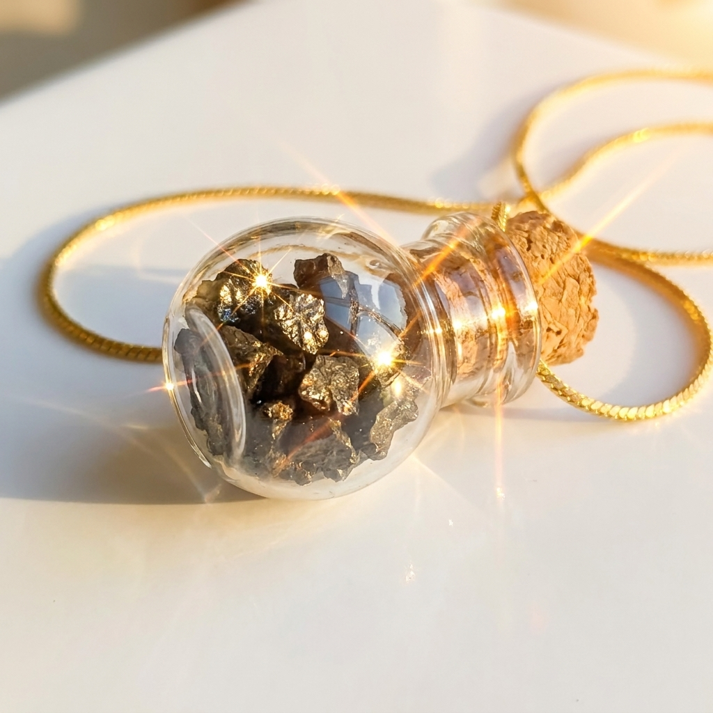 Natchathiram gold — macro sparkling in sunlight